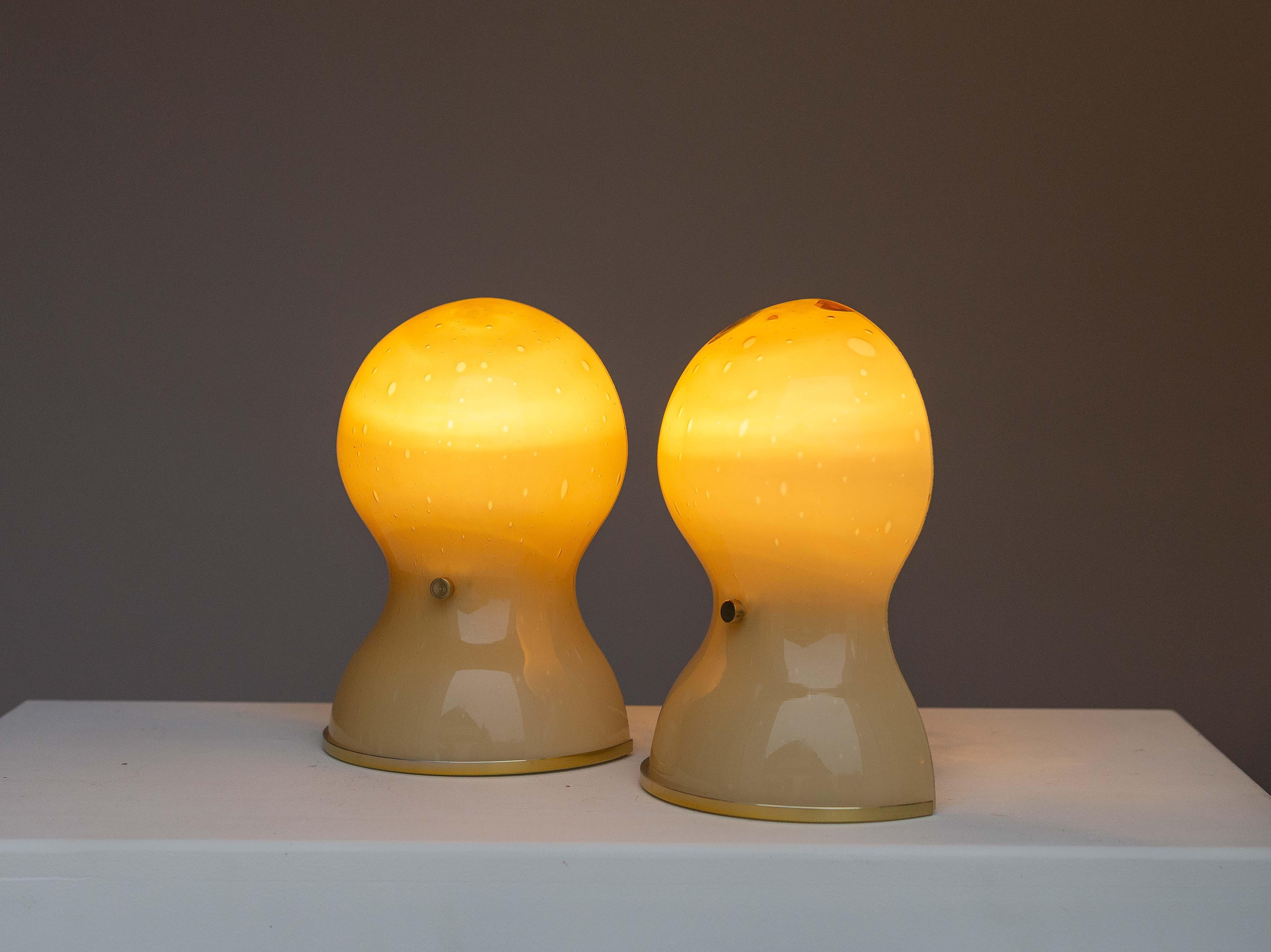 20th Century Pair of Murano Glass Wall Sconces - Glass & Brass Doria Leuchten - Germany 1960s For Sale