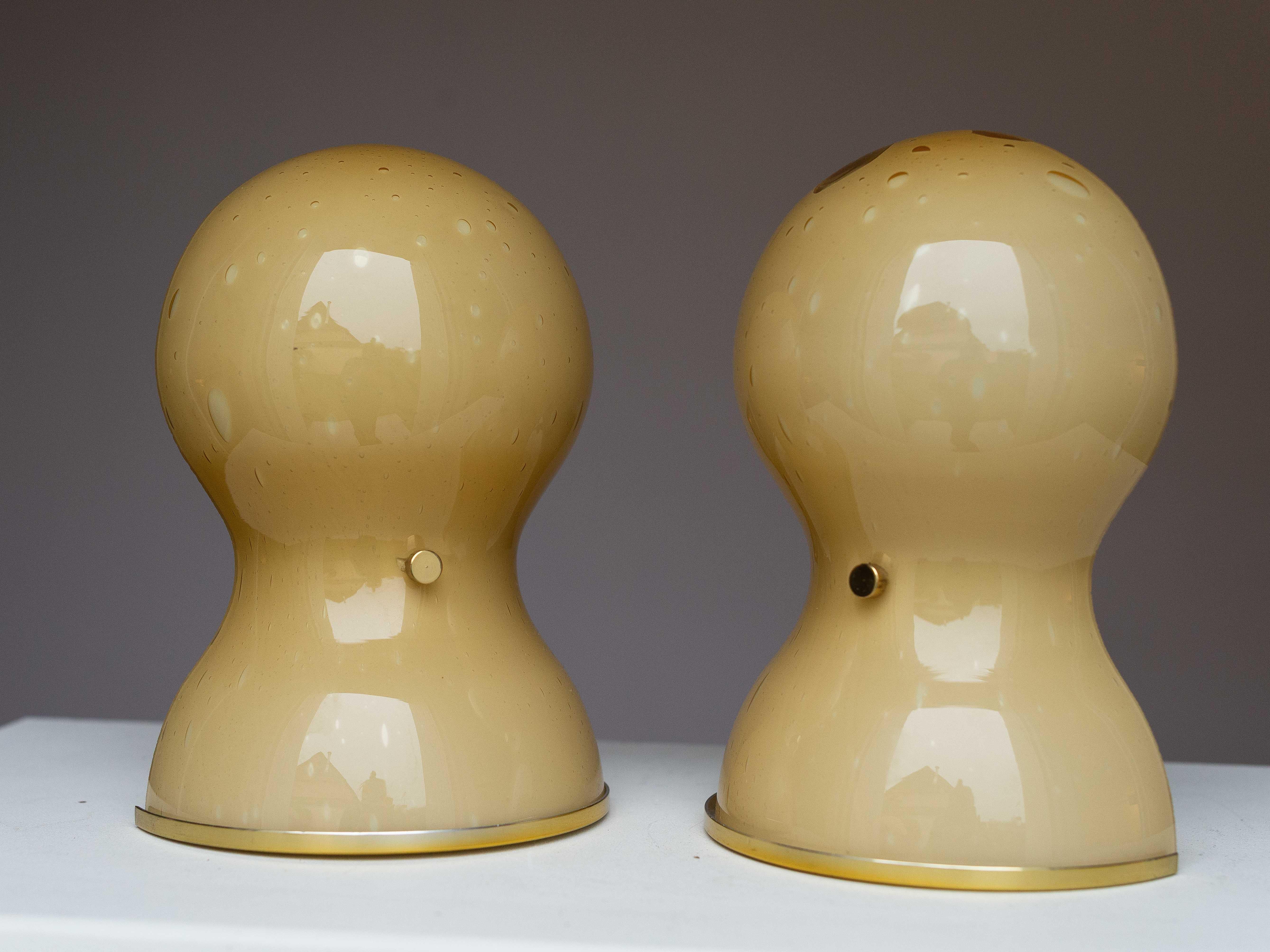 Pair of Murano Glass Wall Sconces - Glass & Brass Doria Leuchten - Germany 1960s For Sale 2