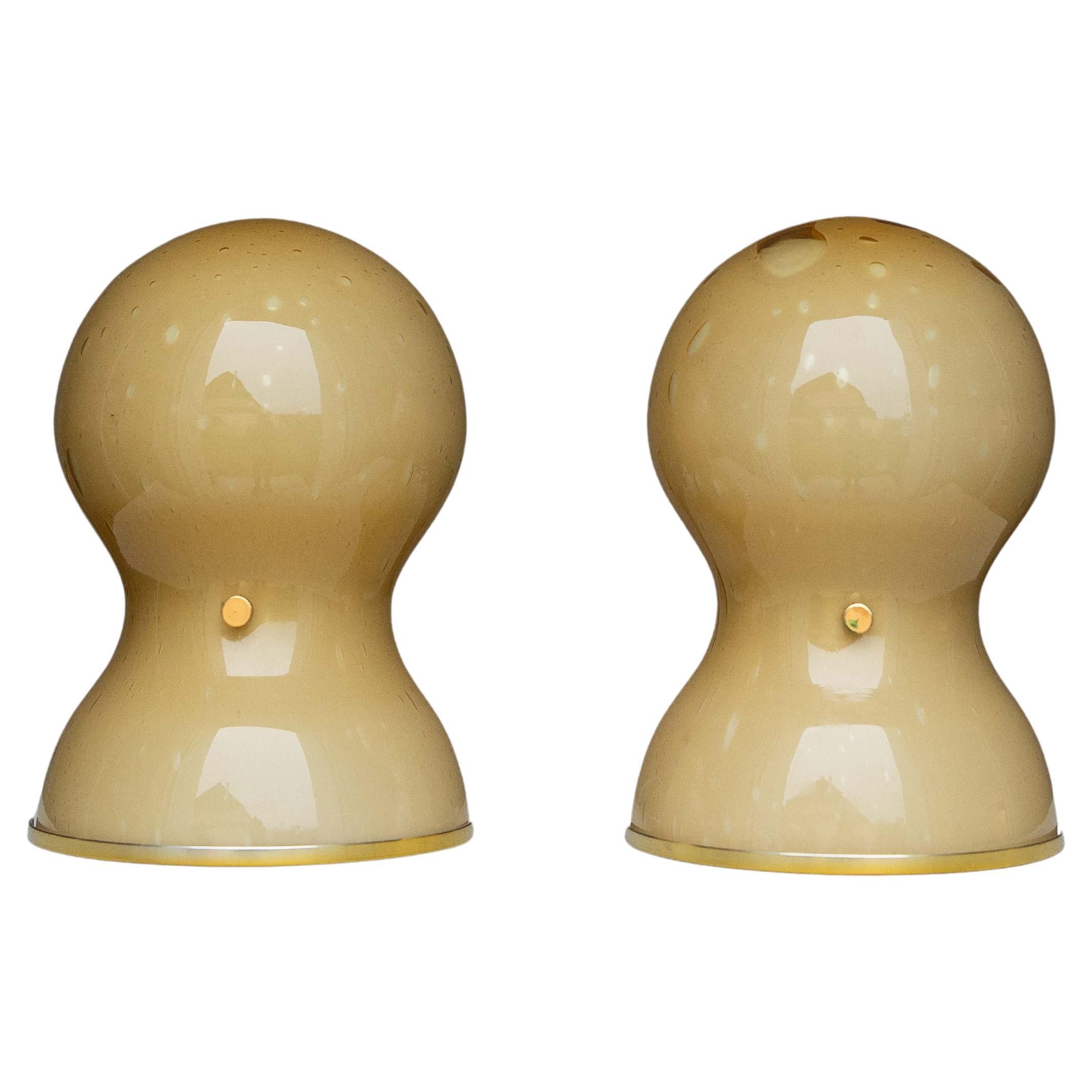 Pair of Murano Glass Wall Sconces - Glass 
Brass Doria Leuchten - Germany 1960s For Sale