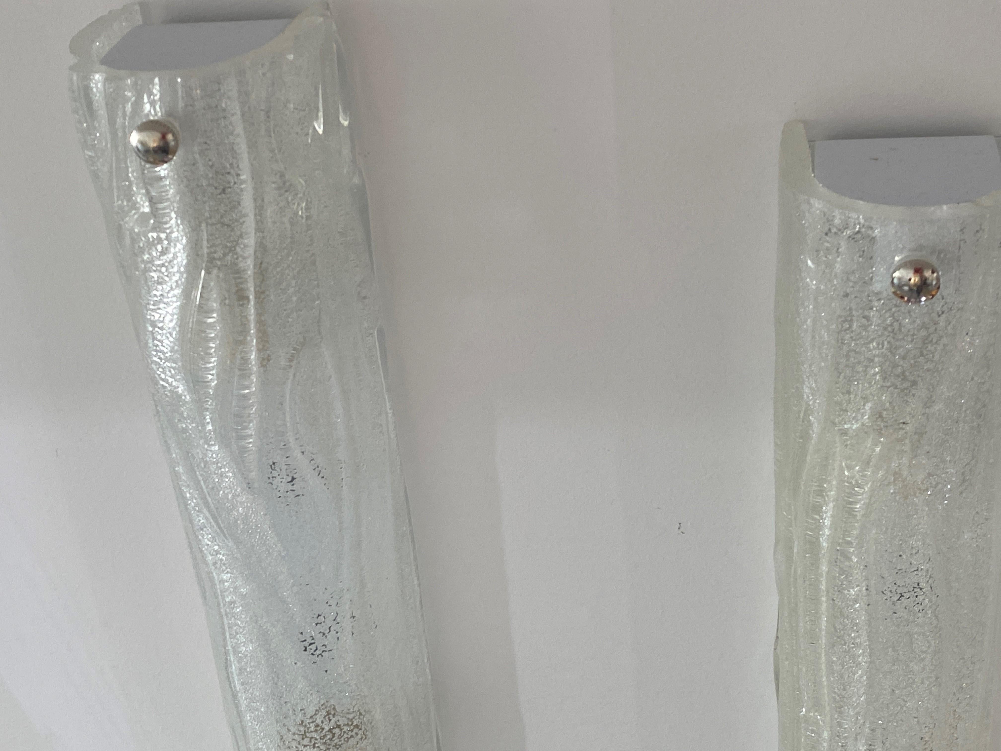 Pair of Murano Glass Wall Sconces in the Style of Doria Leuchten For Sale 5