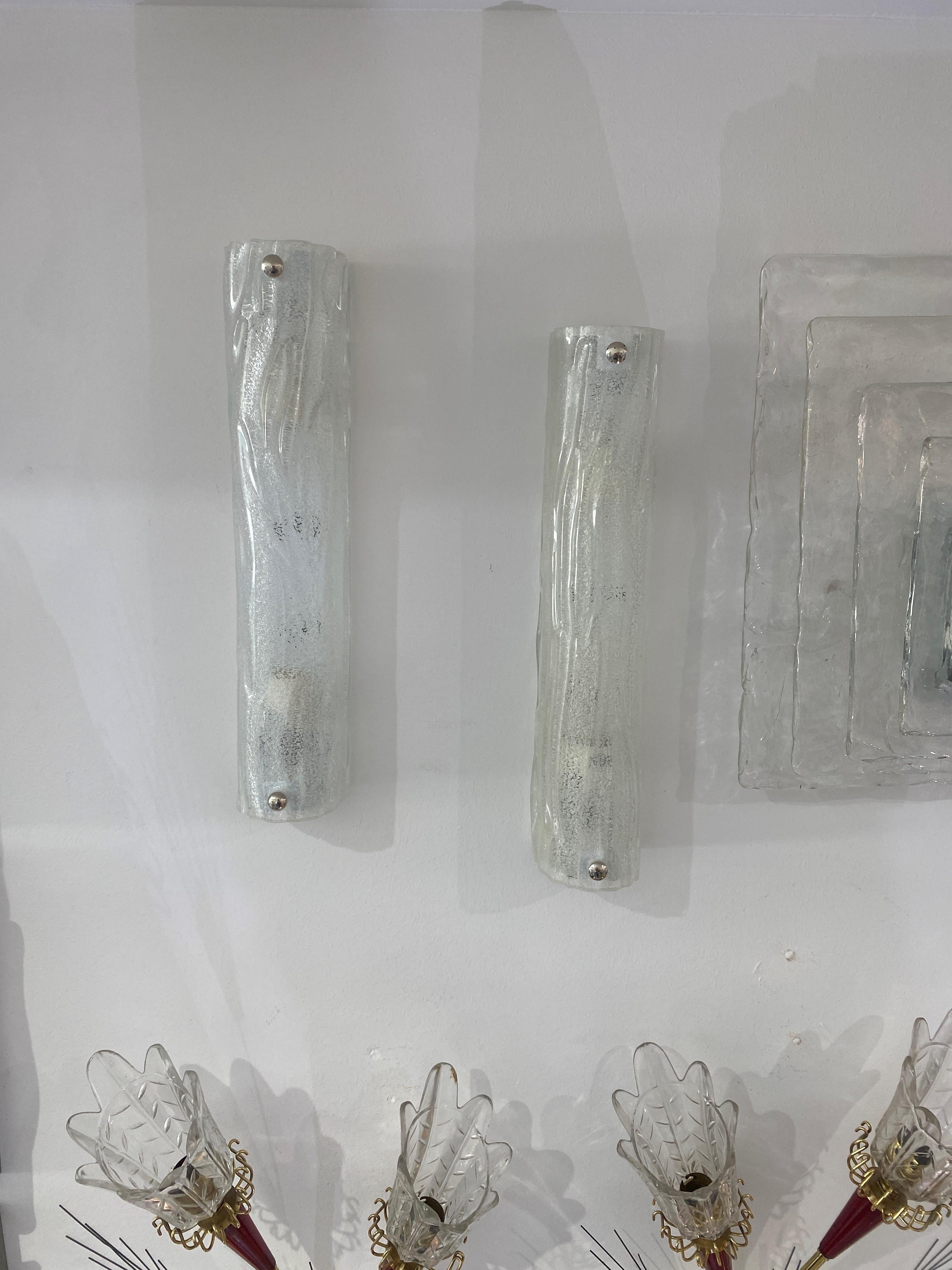 Pair of Murano Glass Wall Sconces in the Style of Doria Leuchten For Sale 6