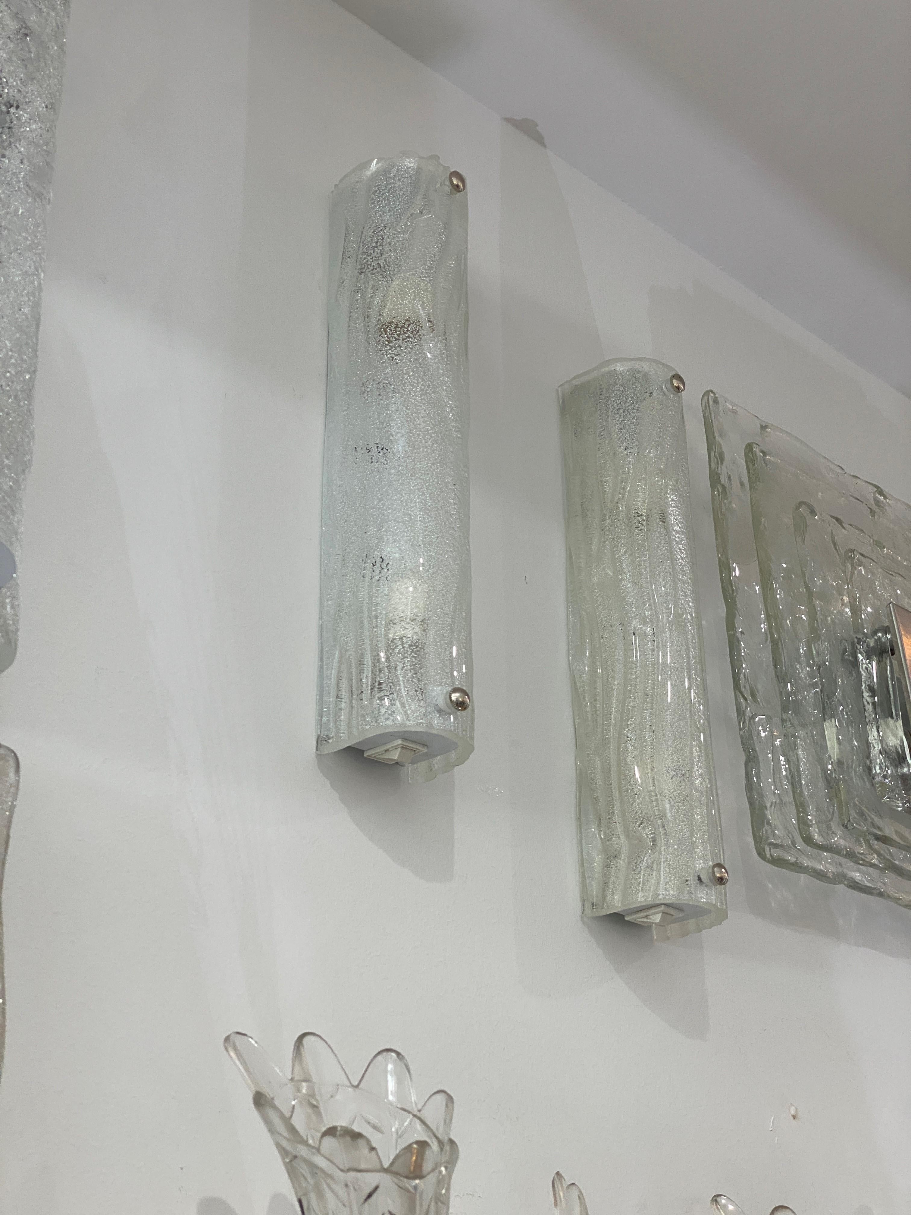 Pair of Murano Glass Wall Sconces in the Style of Doria Leuchten In Good Condition For Sale In West Palm Beach, FL