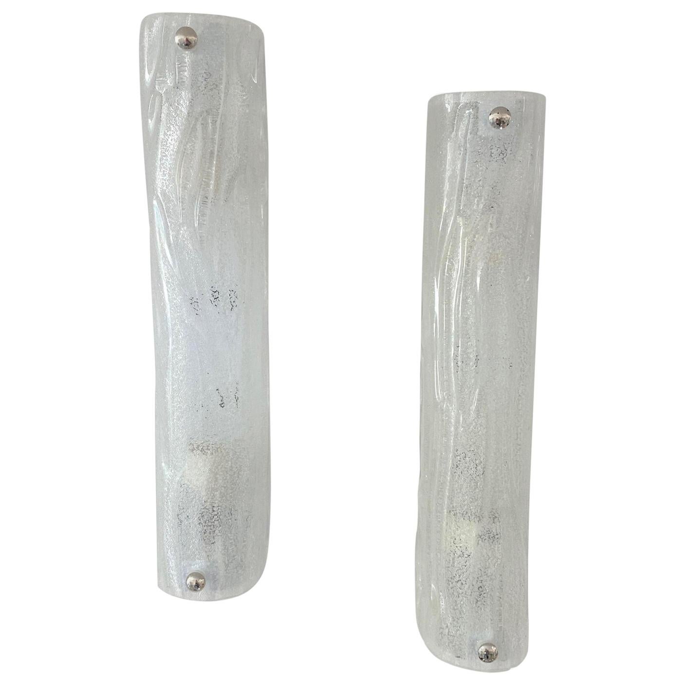 Pair of Murano Glass Wall Sconces in the Style of Doria Leuchten For Sale