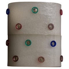 Pair of Murano Glass Wall Sconces with Colorful Lenses