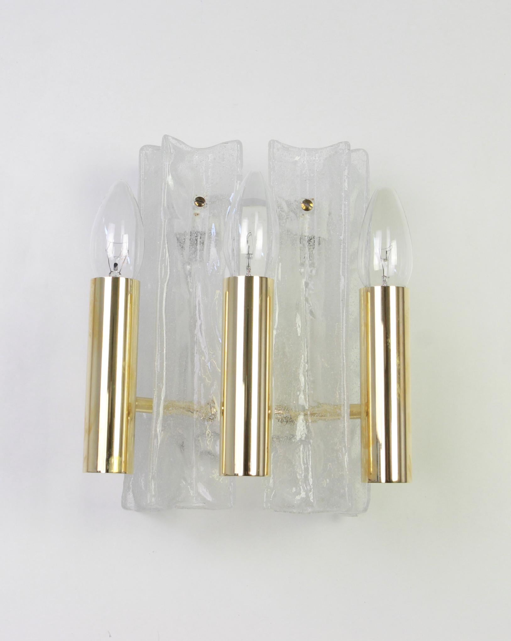 Pair of Murano Glass Sconces by Kalmar, Mod Lipizza, Austria, 1960s In Good Condition For Sale In Aachen, NRW