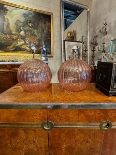 Pair of Murano Globe Lamps