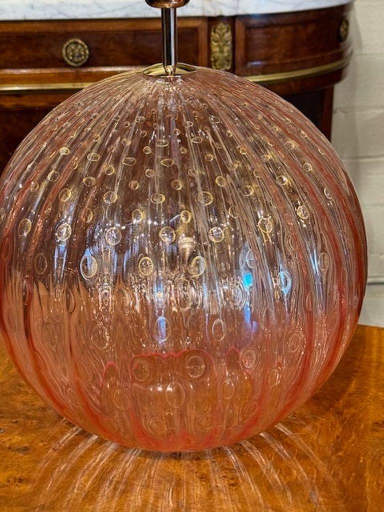 Pareja de Lámparas Globo de Murano Vidrio soplado en venta