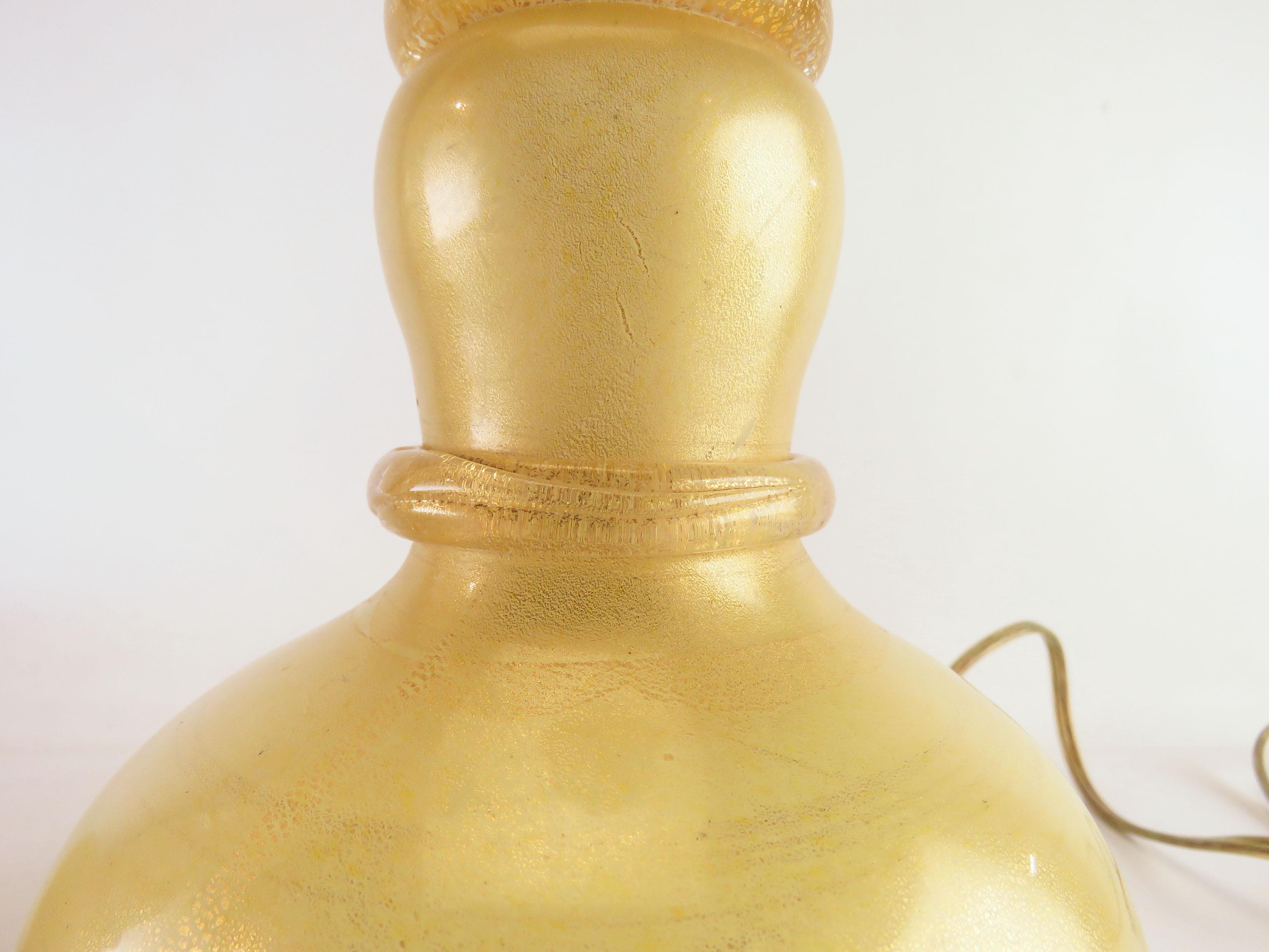 Pair of Murano Gold Dust Table Lamps, circa 1950s 2