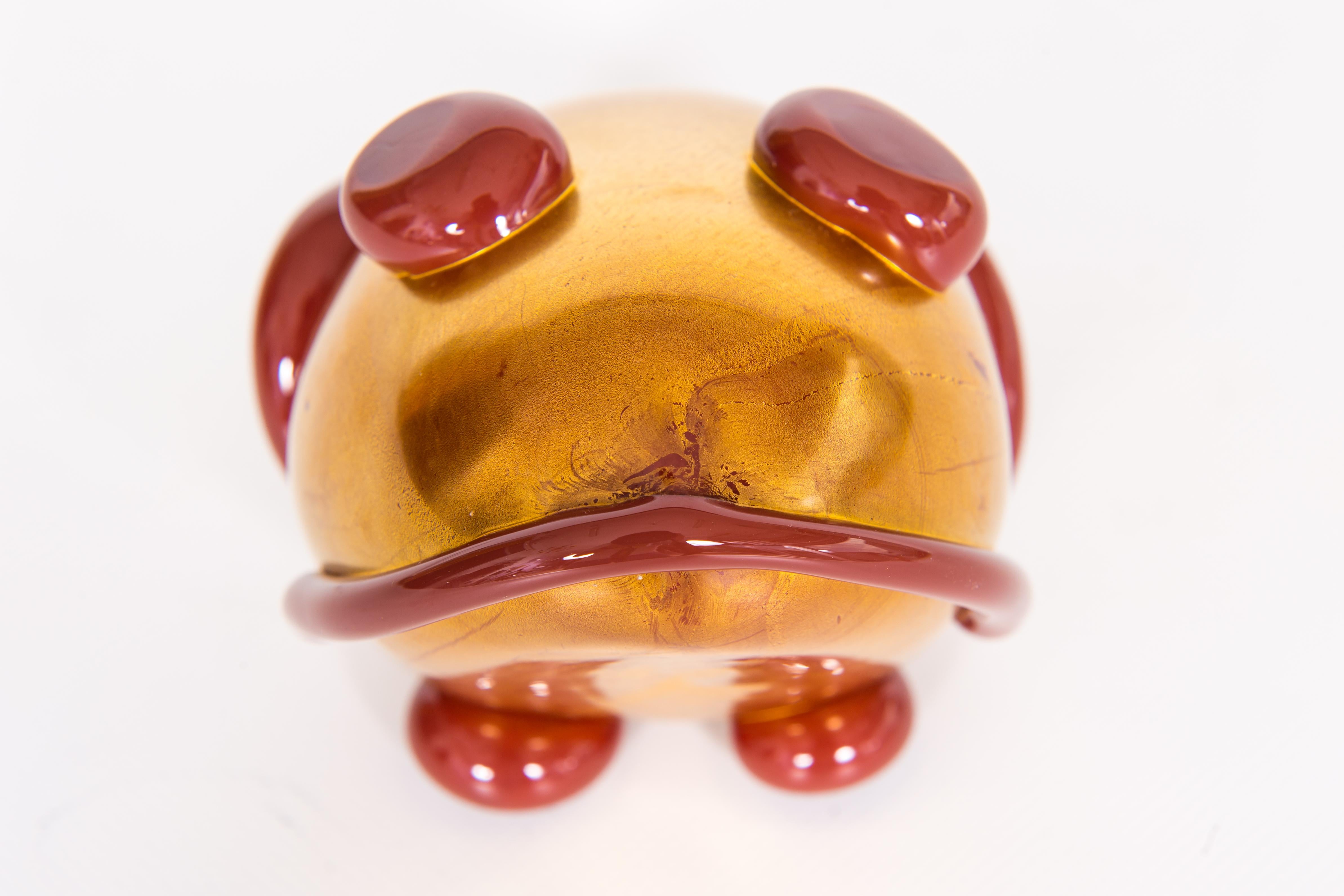Coppia di rane in vetro di Murano a foglia d'oro e rubino di Giovanni Dalla Fina anni '90 in vendita 5