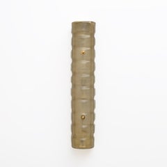 Pair of Murano Gold-Toned Frosted Glass and Brass Wall Sconces, Italy