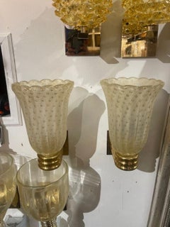 Pair of Murano Gold Vase Form Sconces