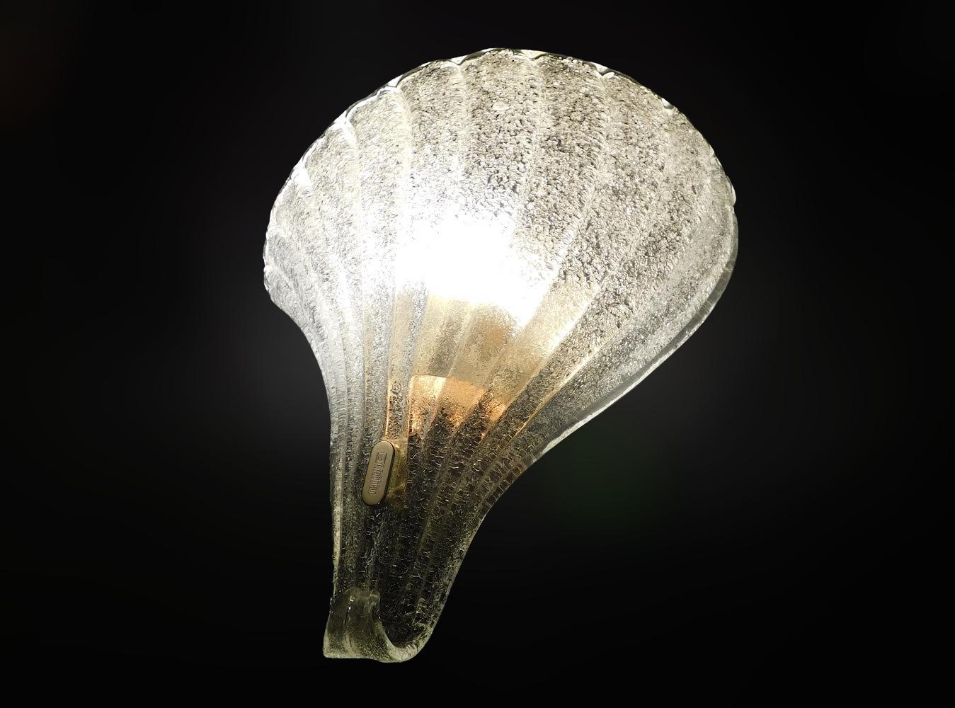 Placcato oro Coppia di lampade di Murano Graniglia di Fabbian in vendita