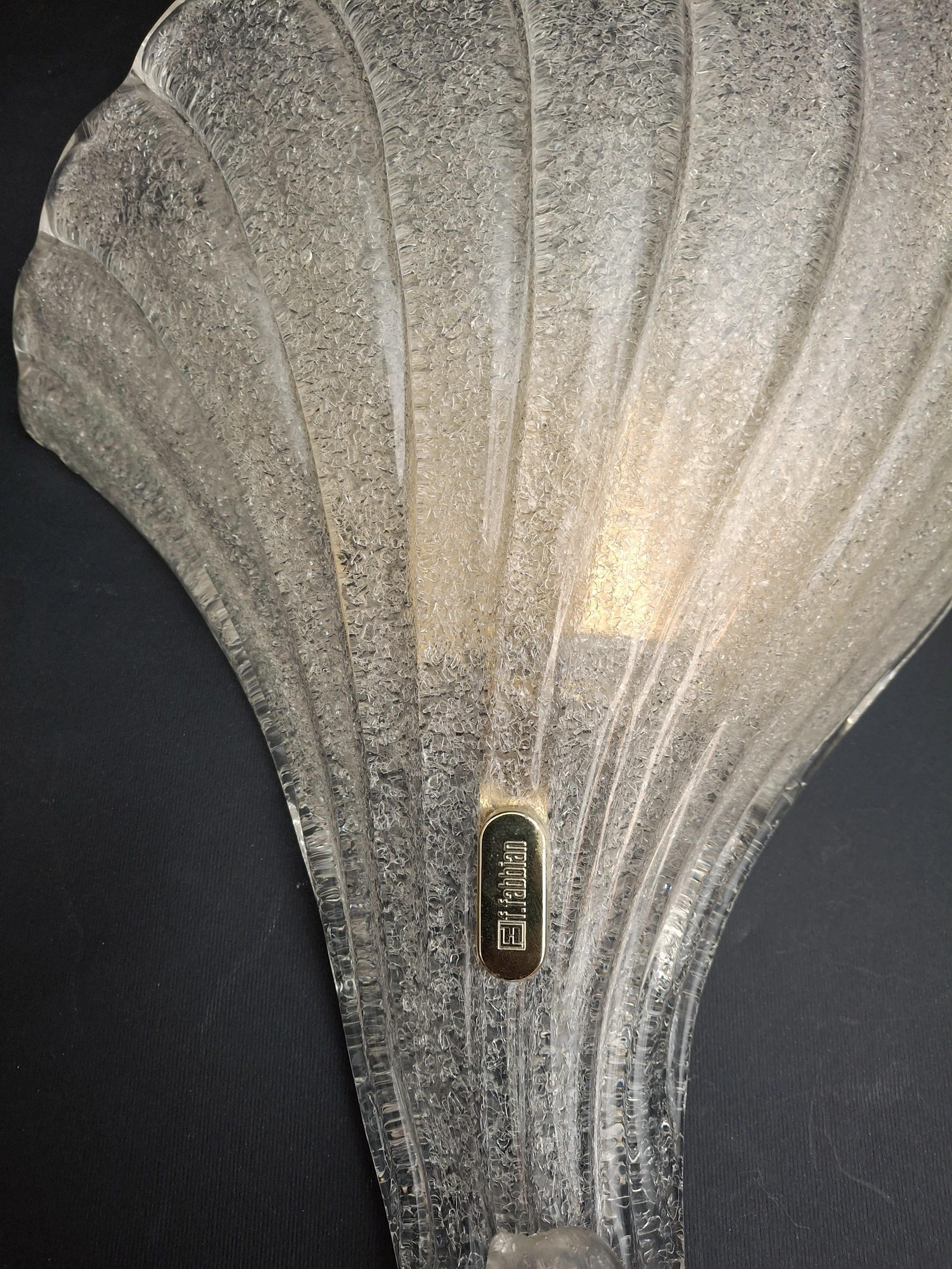 Gold Plate Pair of Murano Graniglia Sconces by Fabbian For Sale