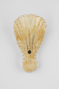 Pareja de apliques de latón de cristal helado de Murano de Hillebrand, Alemania, años 70