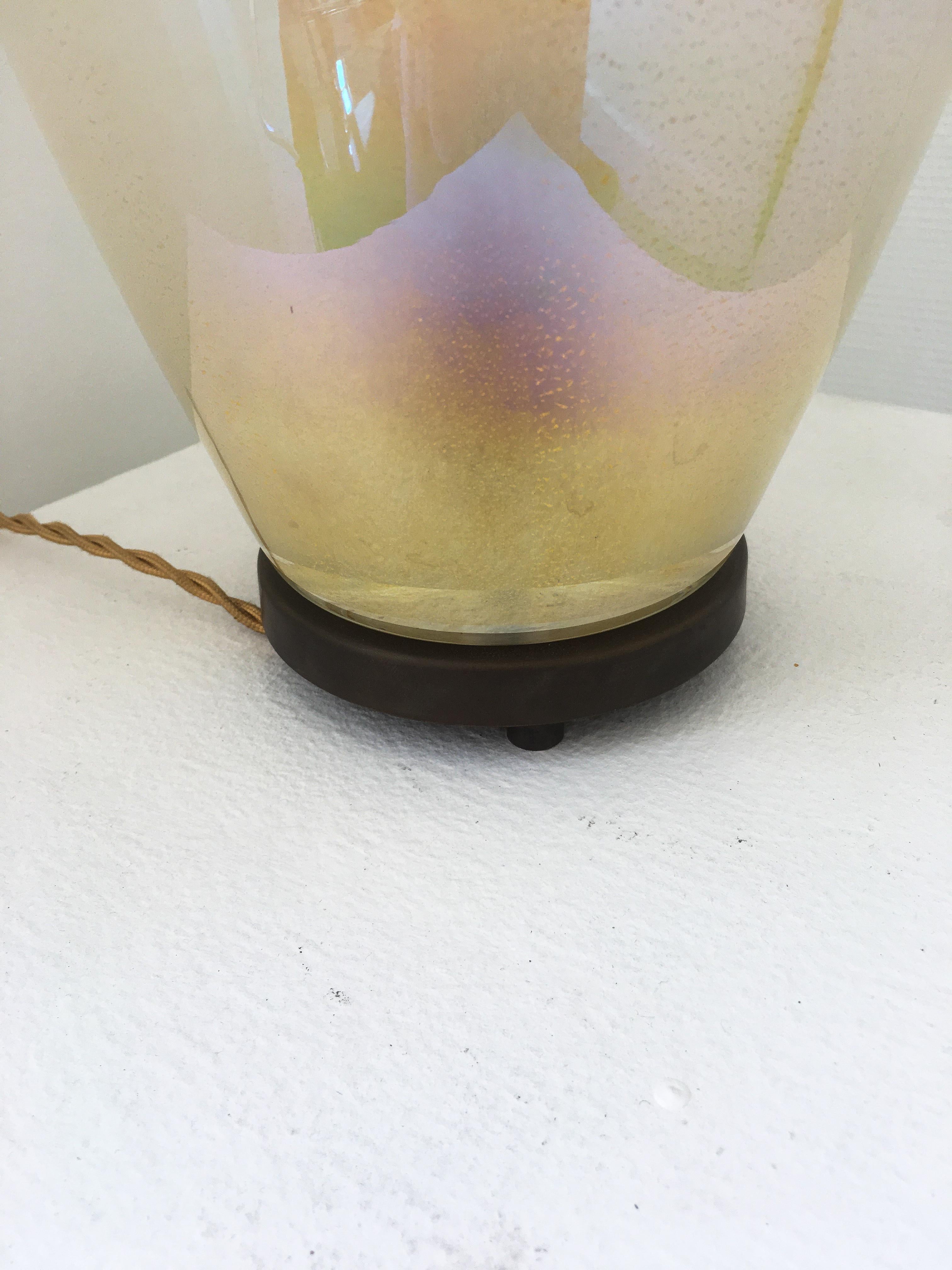 Blown Glass Pair of Murano Lamp Vase Jare 