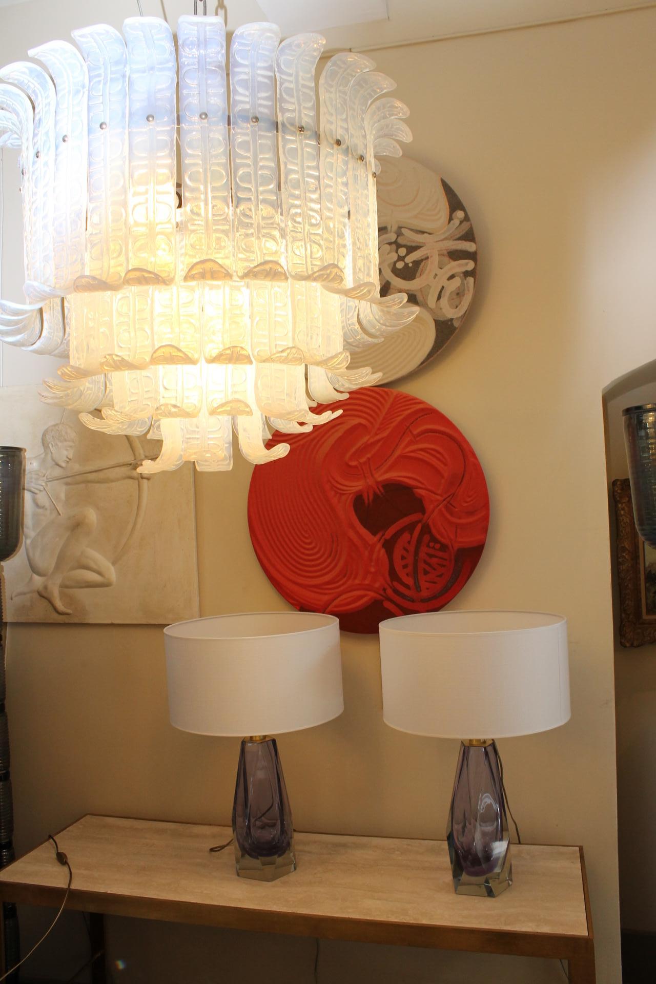 20ième siècle Paire de lampes de Murano, améthyste en vente