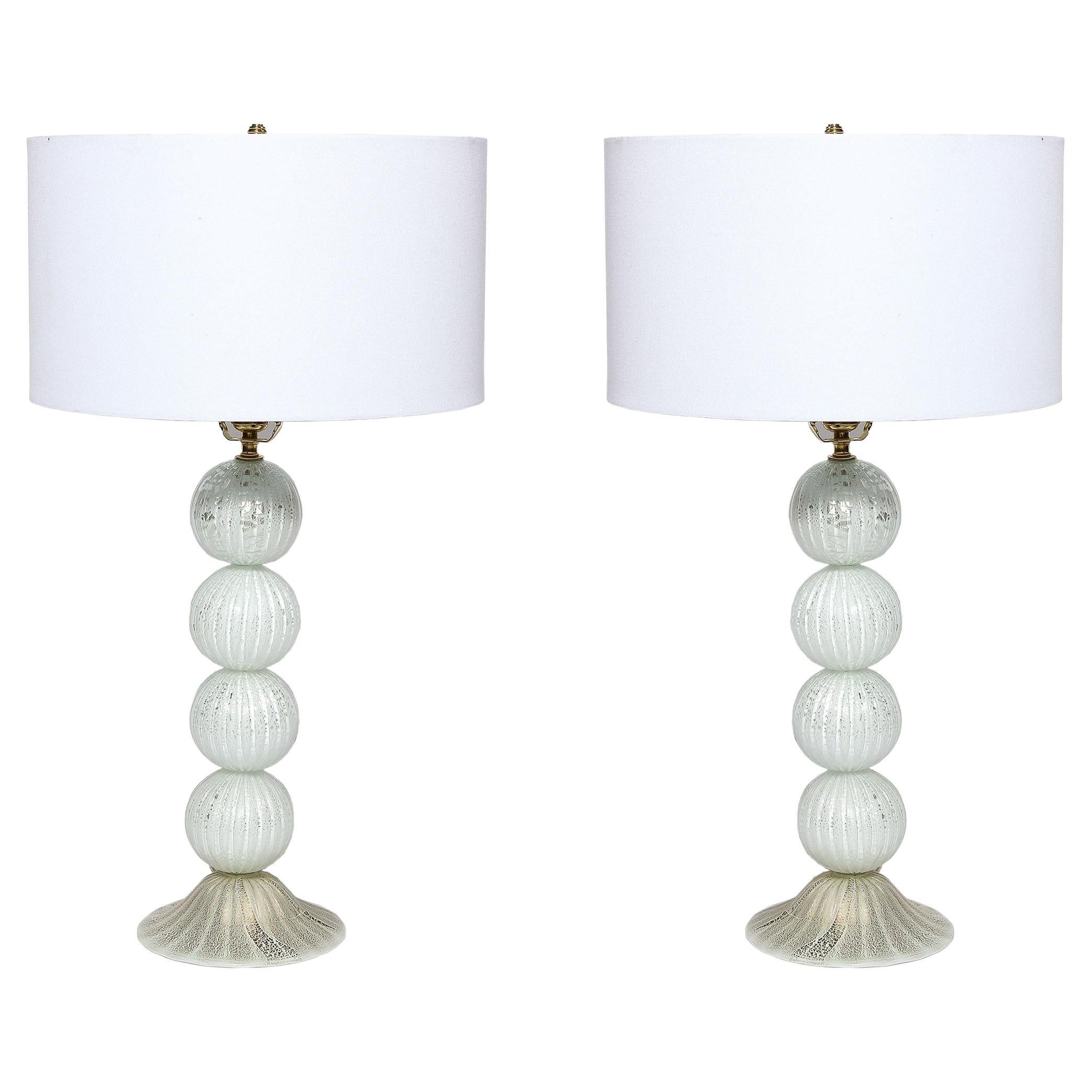 Coppia di lampade di Murano in vendita