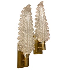 Pair of Murano Leaf Shaped Sconces