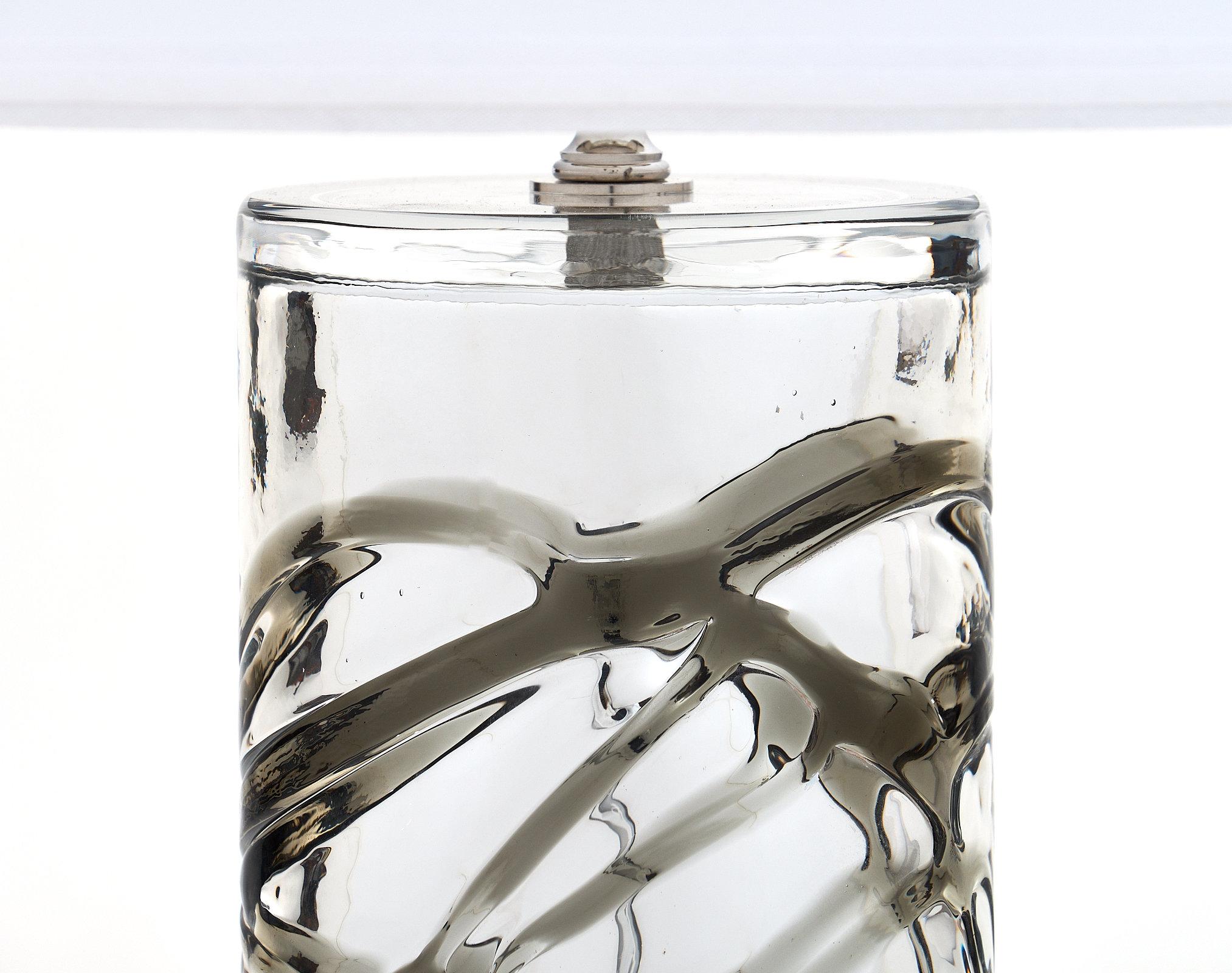 Contemporary Pair of Murano Mercury Glass Lamps