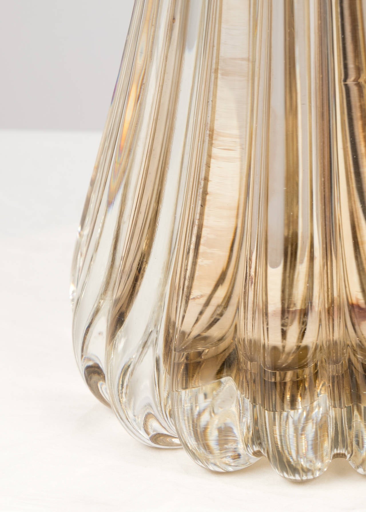 Murano Glass Pair of Murano Mercury Glass Lamps For Sale