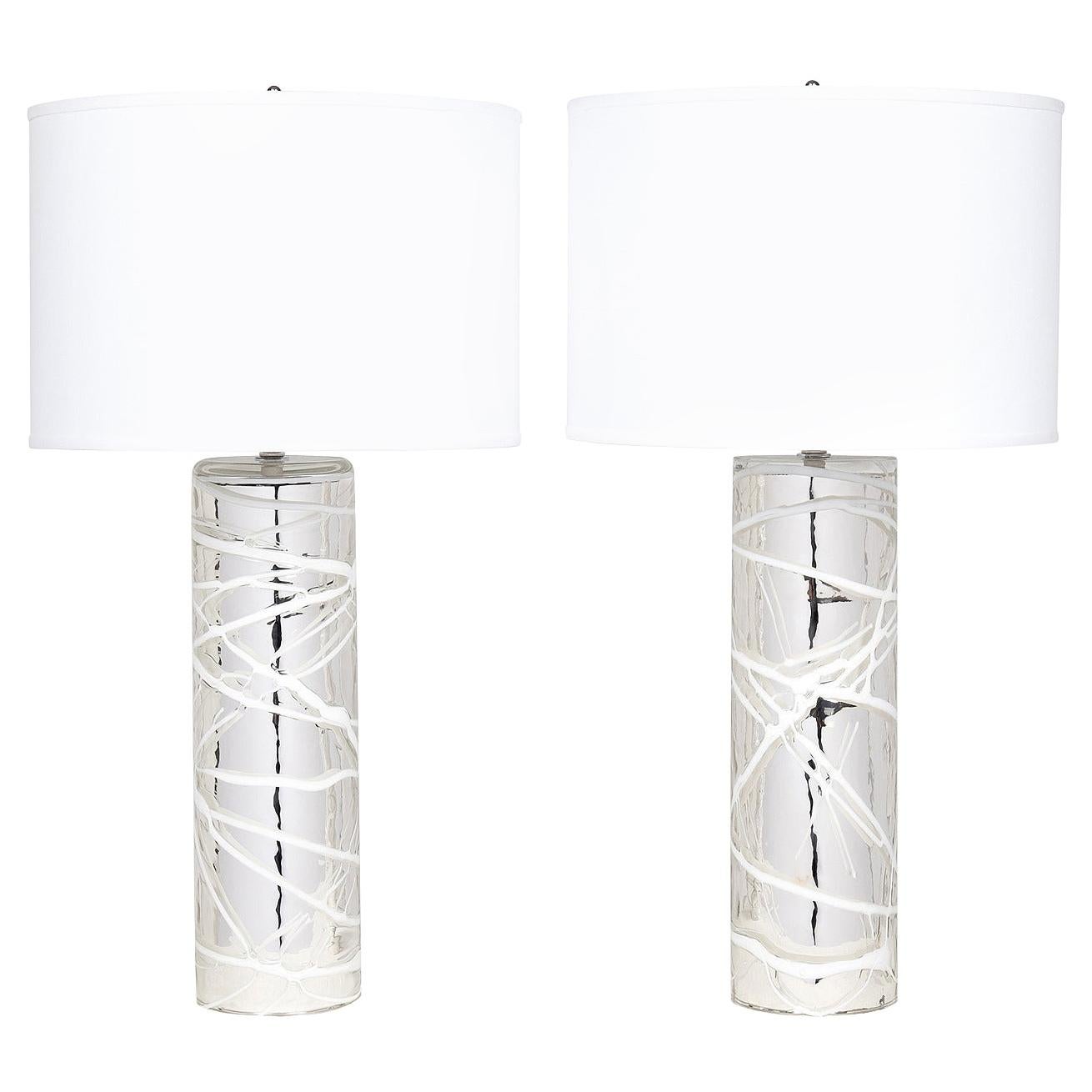 Lampen aus Murano-Quecksilberglas, Paar im Angebot