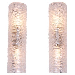 Pair of Murano Mirror Wall Sconces Glass & Brass by Kalmar, Austria 1960s