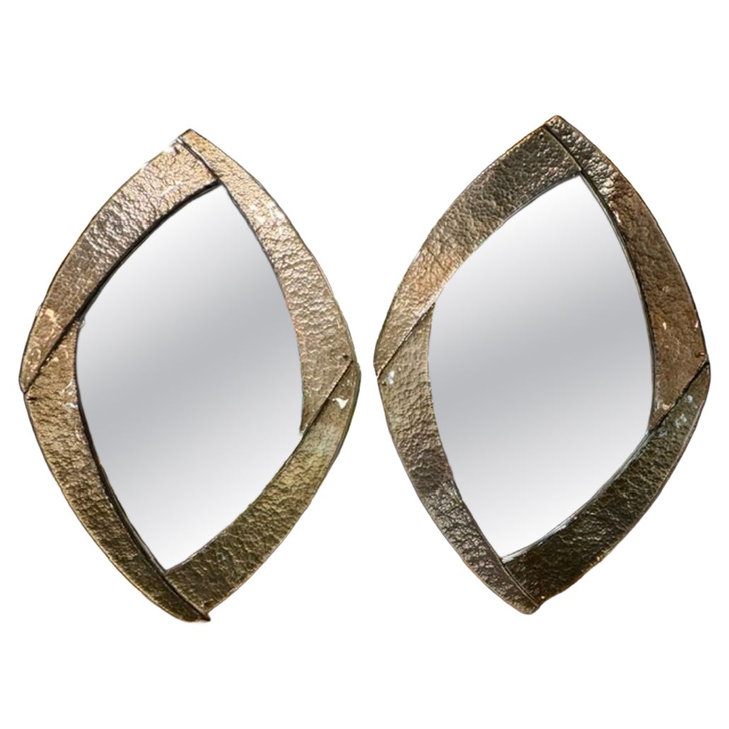 Coppia di specchi d'argento di Murano A. Silver in vendita