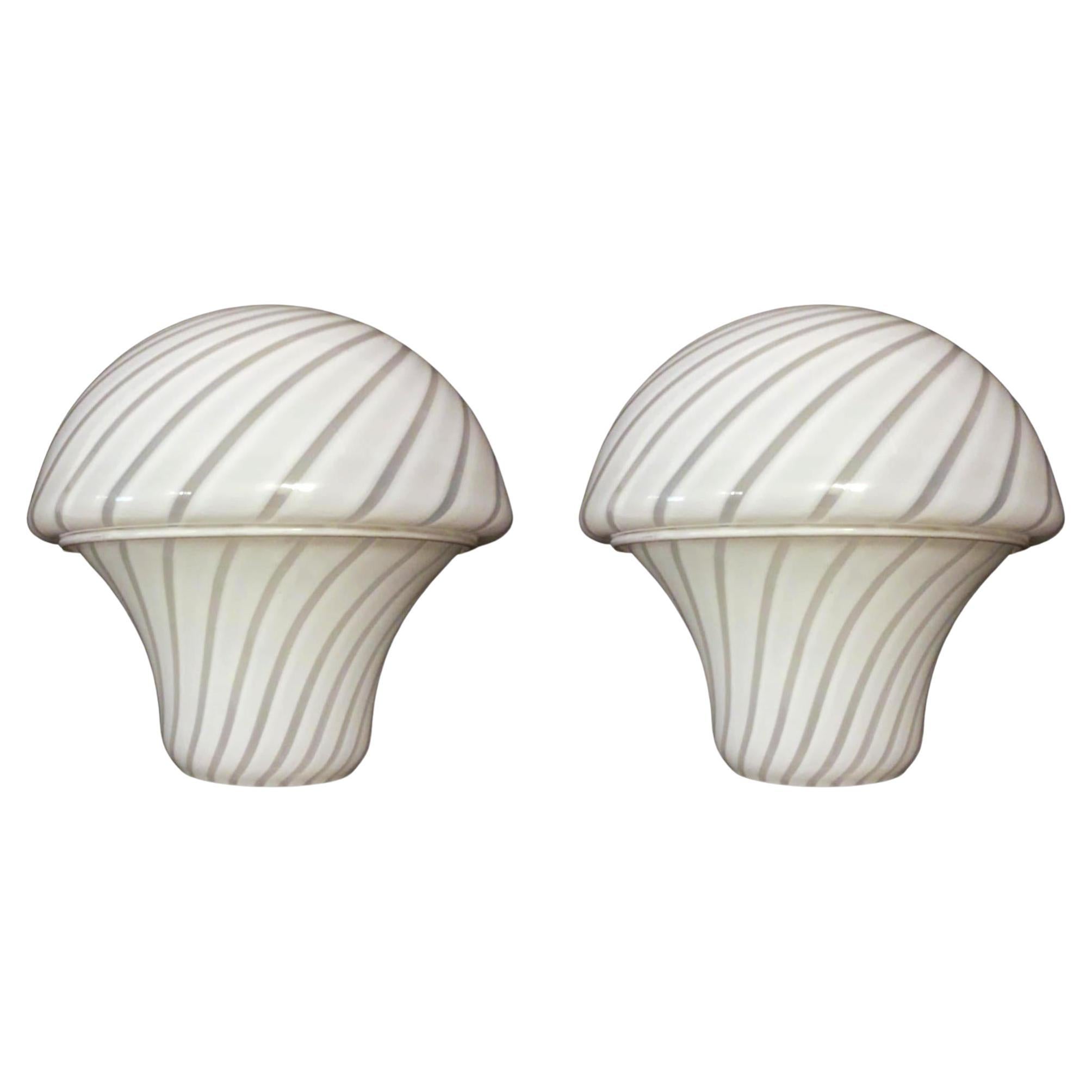 Pair of Murano Mushroom Sconces, 2 Pairs Available