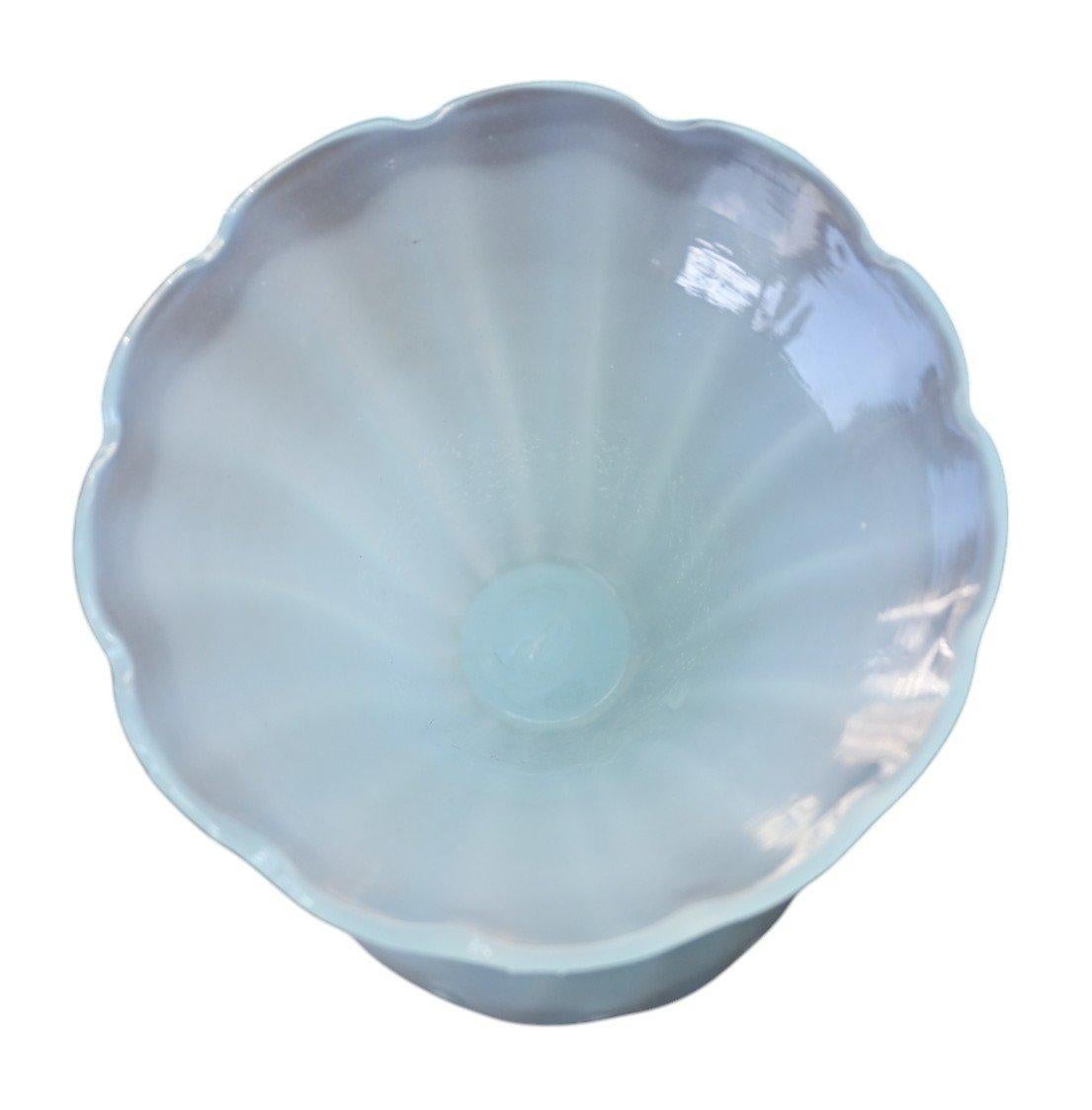 Romantico Coppia di candelieri in vetro opalescente di Murano, Italia, inizio 1900 in vendita