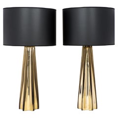 Pair of Murano "Pagliesco" Mercury Glass Lamps