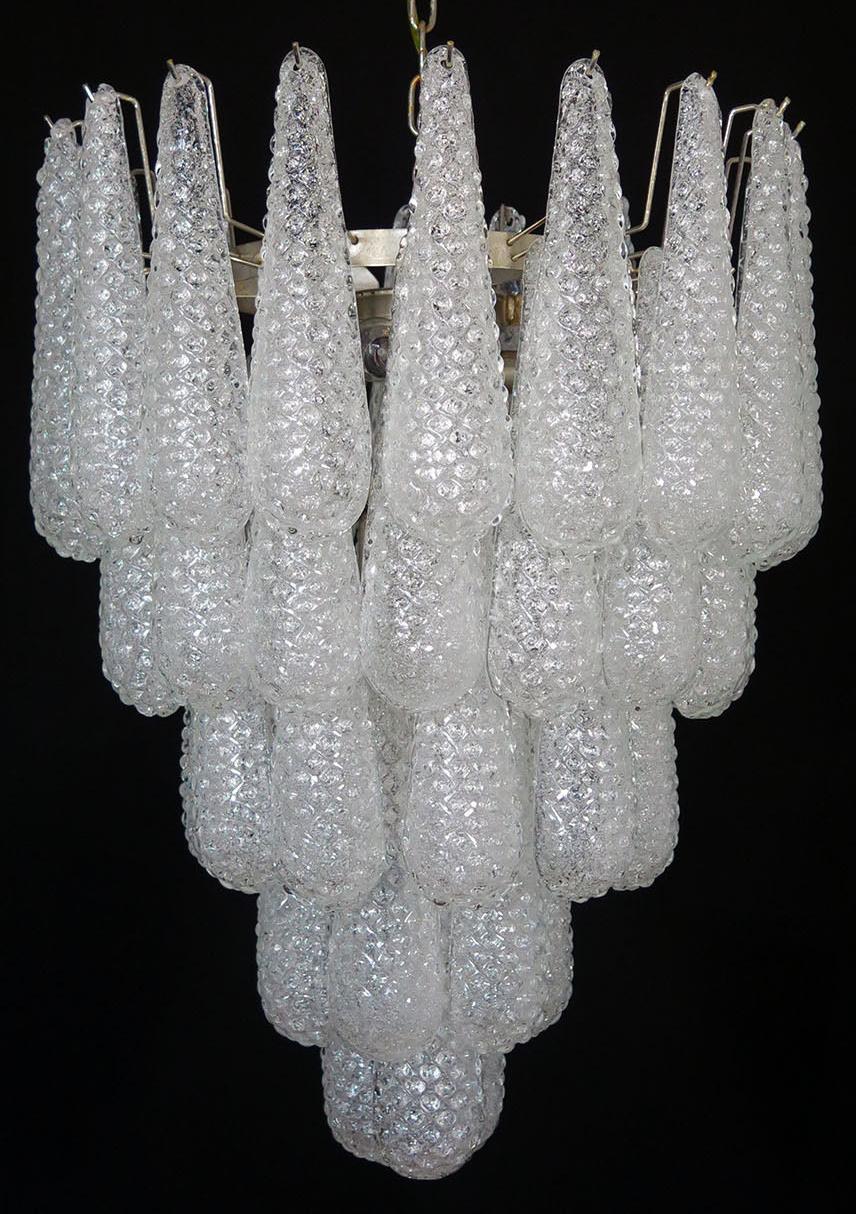 Coppia di lampadari a petali di Murano in vendita 12
