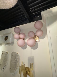 Paire d'appliques « Pink Cloud » de Murano