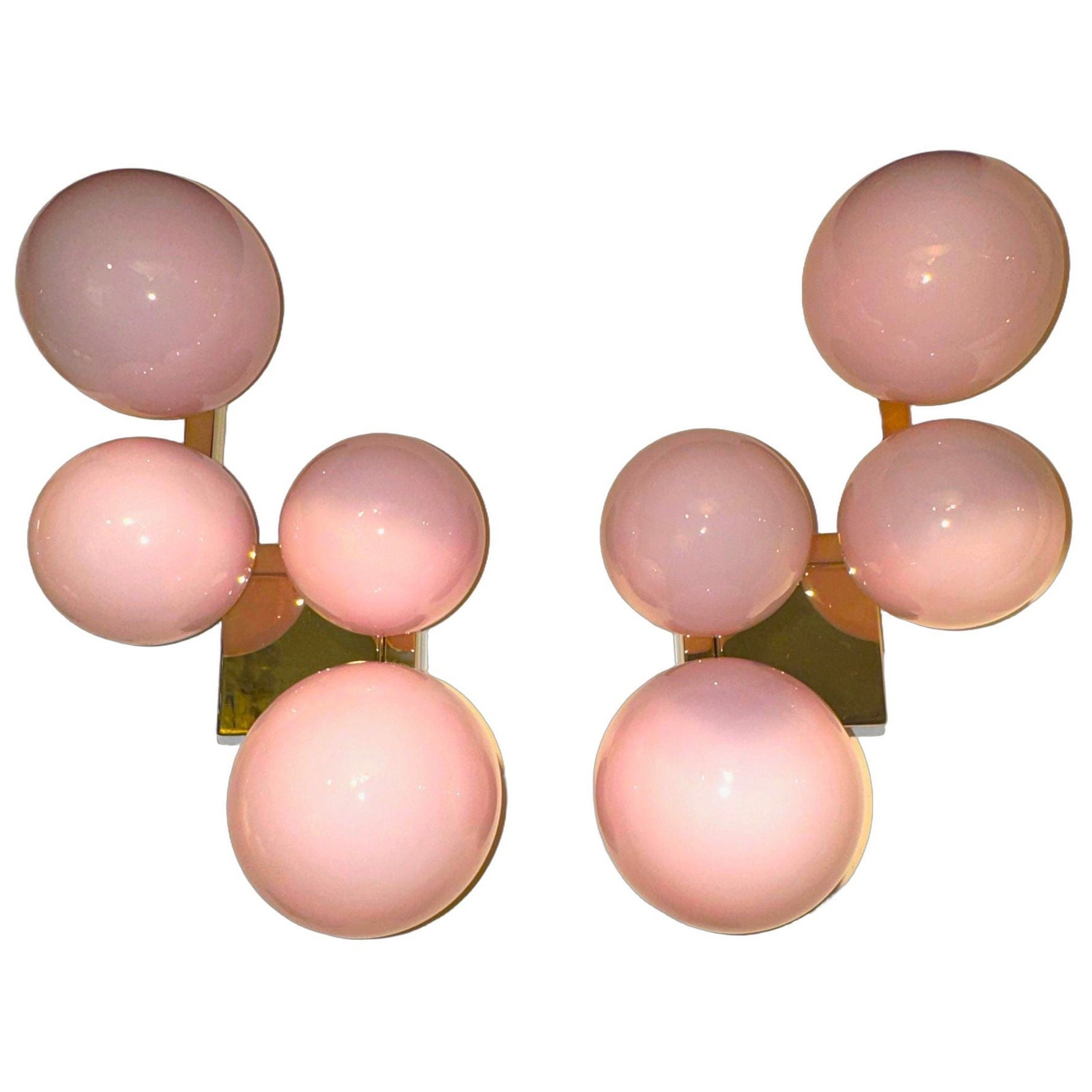 Par de apliques «Pink Cloud» de Murano