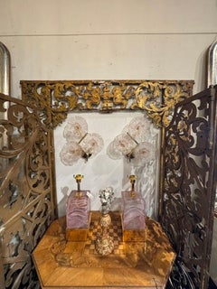 Pair of Murano Pink Flower Wall Sconces