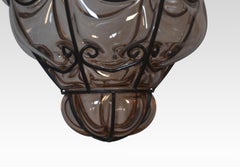 Pair of Murano Pink Glass Caged Pendant