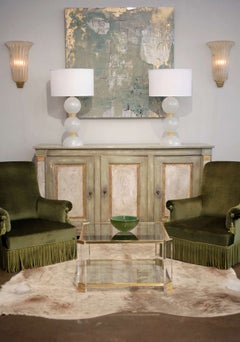 Murano Pulegoso Glass Table Lamps by Aureliano Toso, Gold Leaf, Italy