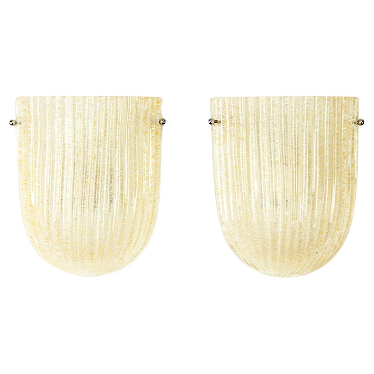 Pair of Murano Sconces by Zonca, Italy, 1970s For Sale