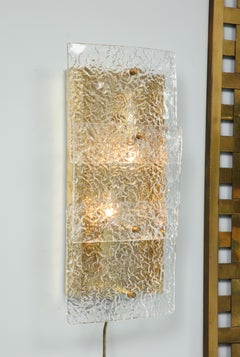 Pair  of Tall Murano Sconces