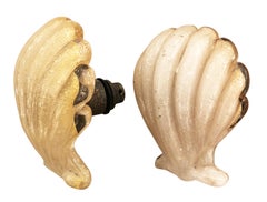 Pair of Murano Shell Door Handles by Barovier and Toso