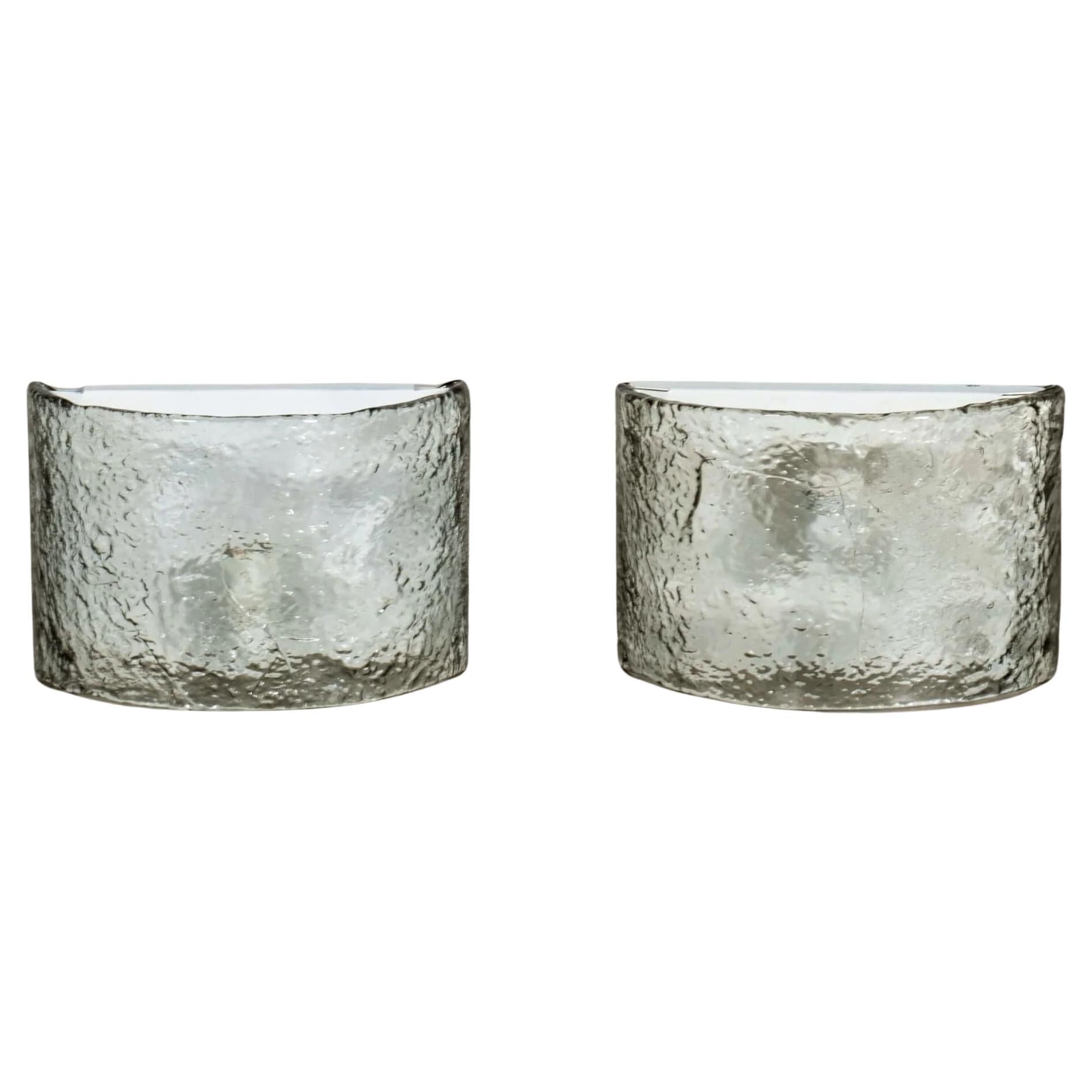 Pair of Murano Smoked Glass Sconces