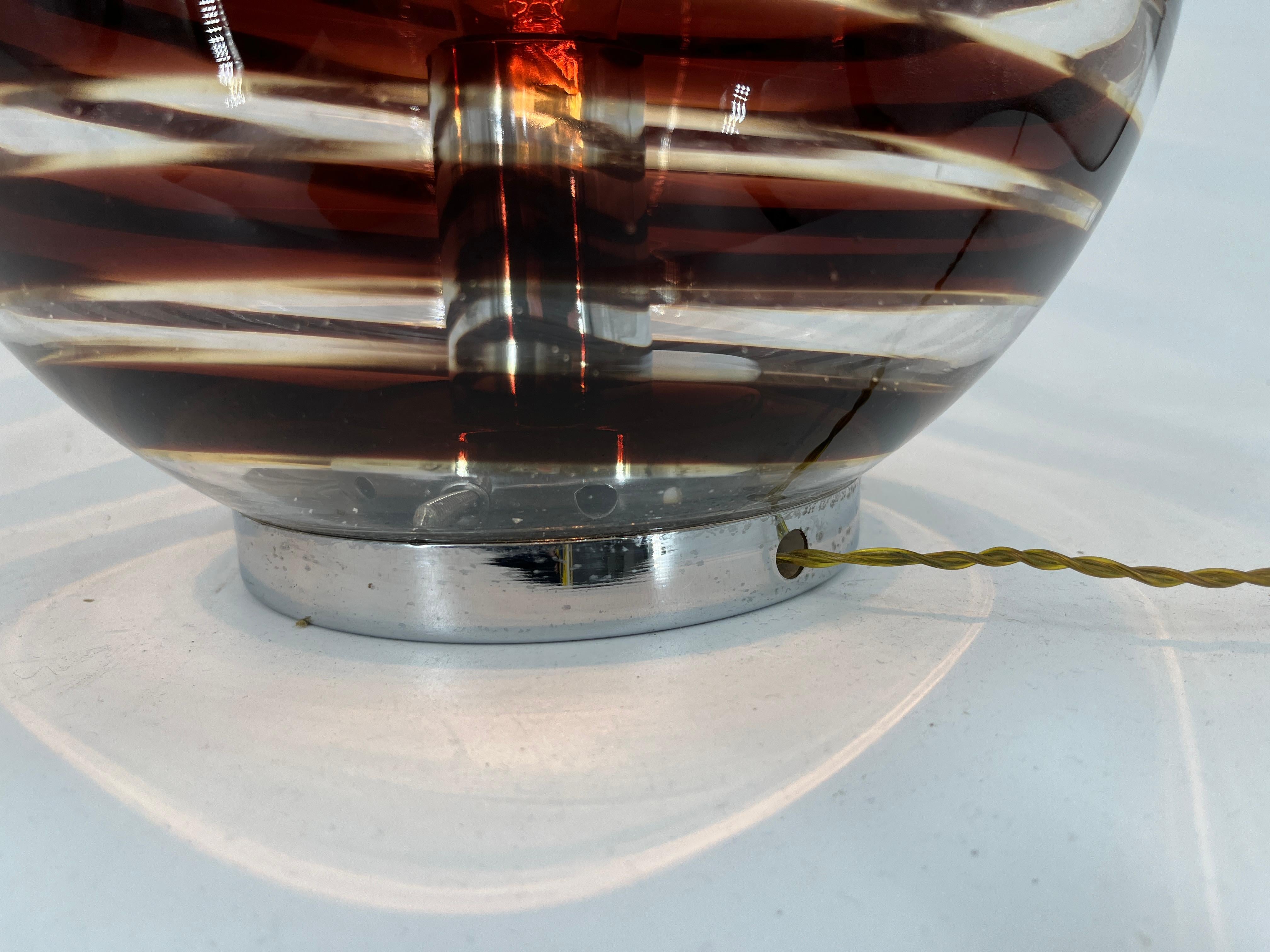 Fin du 20e siècle Paire de lampes de table en verre tourbillonnant de Murano, 1970 en vente