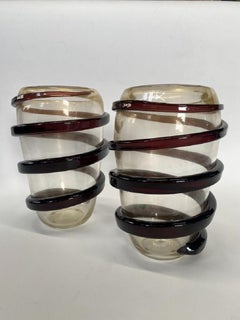 Pair of Murano Swirl Vases by Cenedese