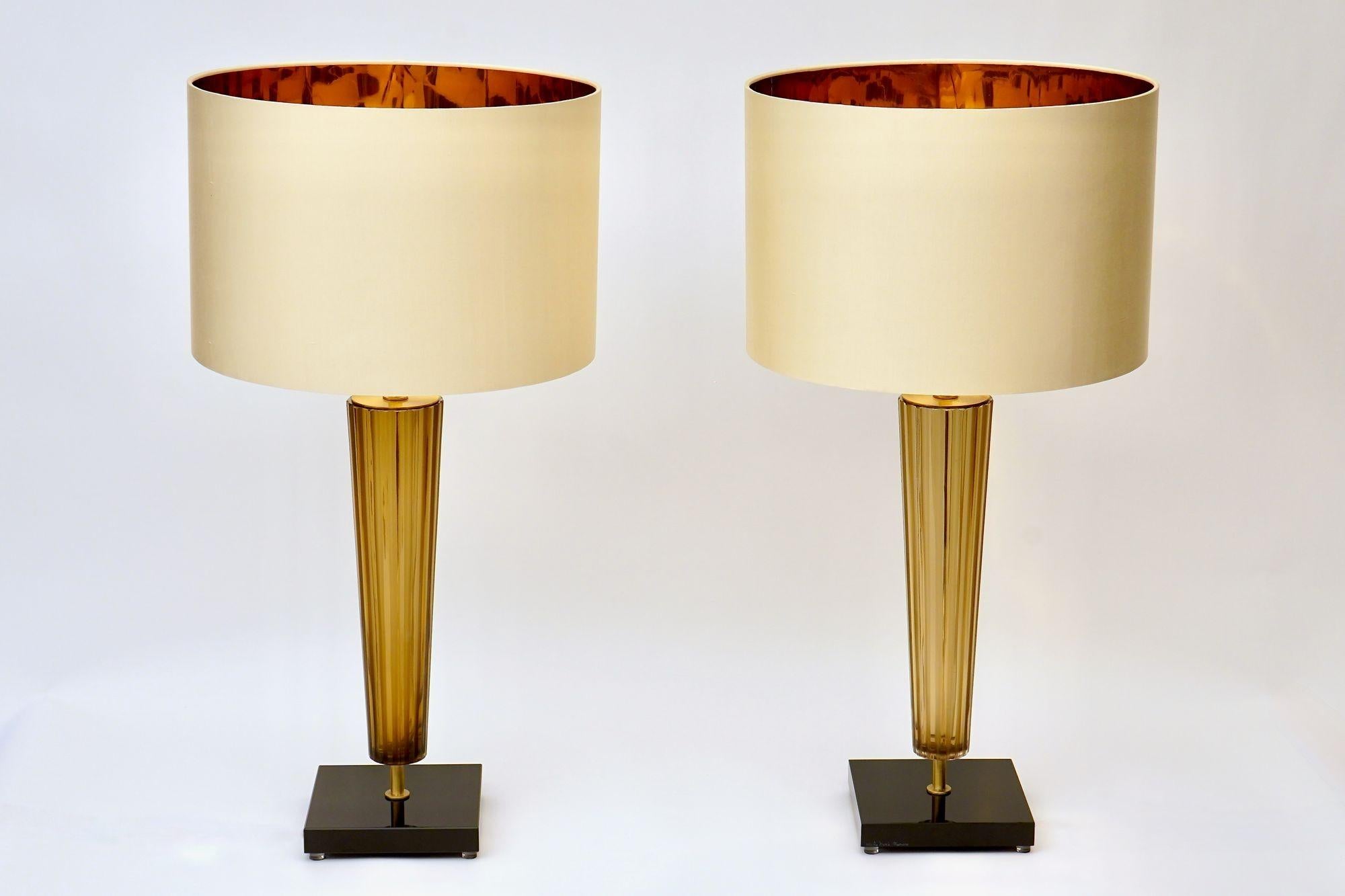 Pair of Murano Table Lamps. A. Dona signed. Piattelli curated Maestro collection For Sale 6