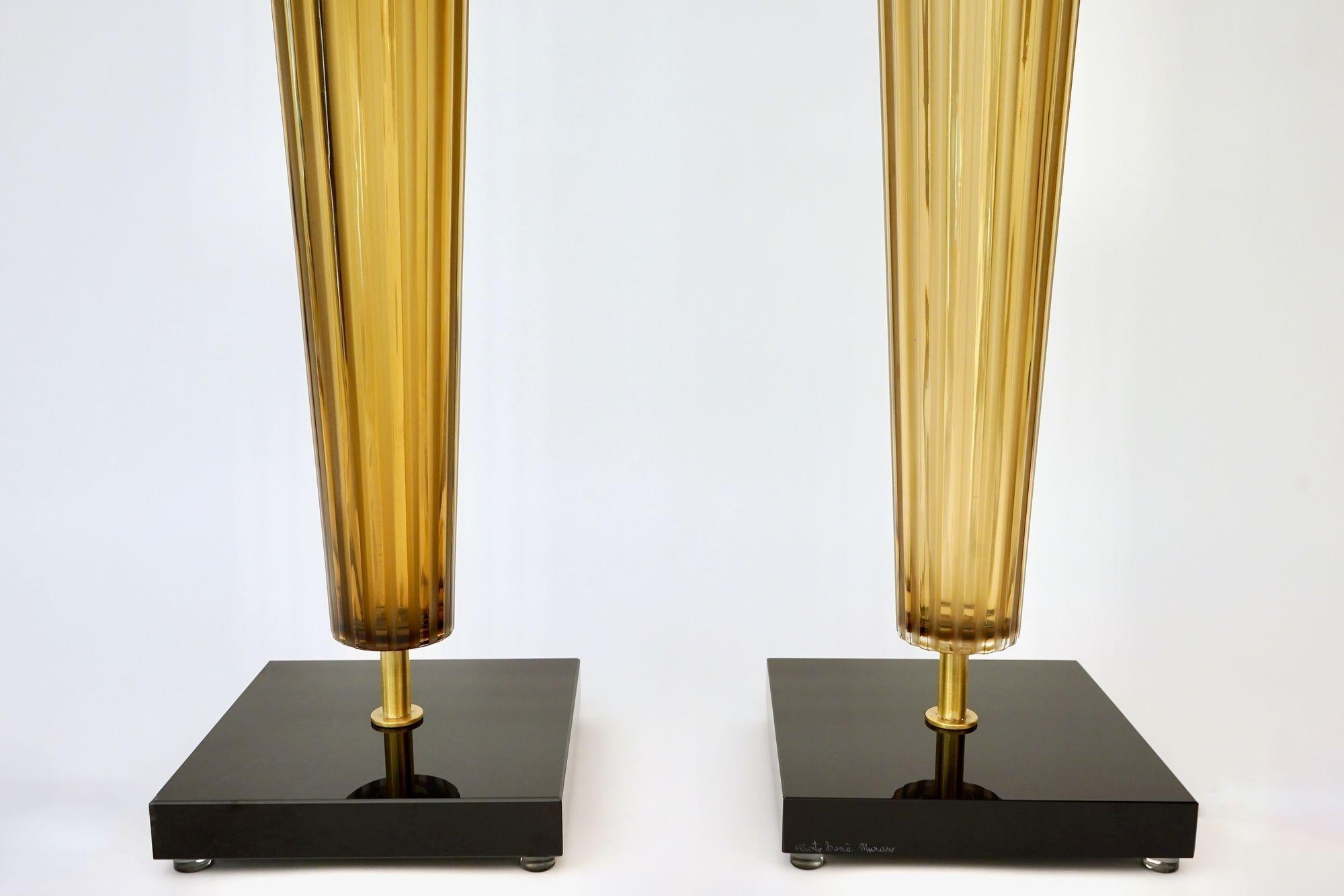 Pair of Murano Table Lamps. A. Dona signed. Piattelli curated Maestro collection For Sale 10