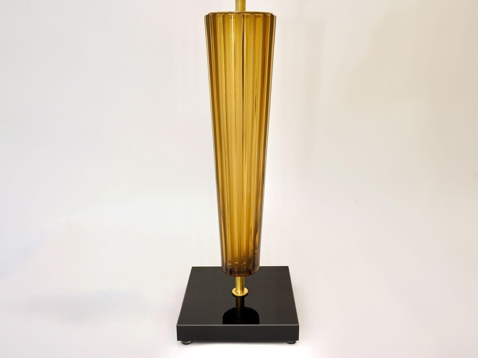 Art Deco Pair of Murano Table Lamps. A. Dona signed. Piattelli curated Maestro collection For Sale