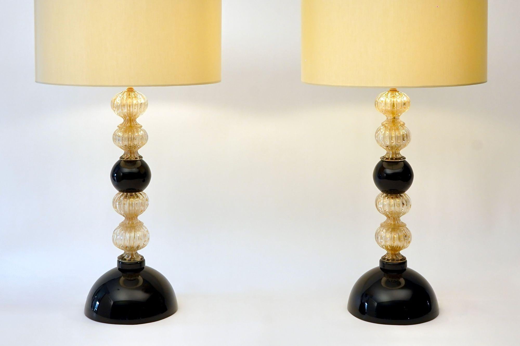 Mid-Century Modern Pair of Murano Table Lamps. A. Dona signed. Piattelli curated Maestro collection For Sale