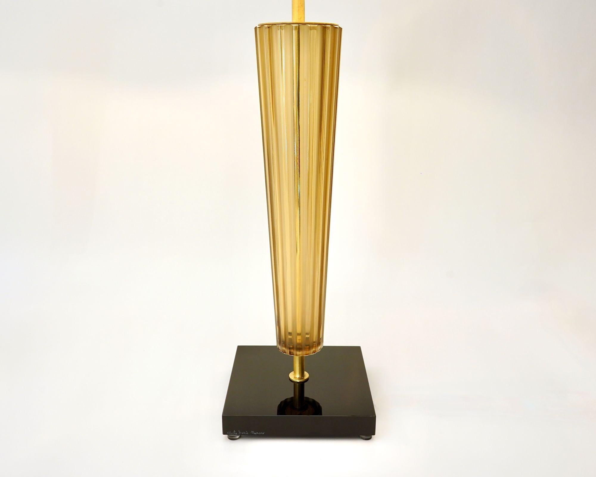 Pair of Murano Table Lamps. A. Dona signed. Piattelli curated Maestro collection In New Condition For Sale In Tavarnelle val di Pesa, Florence