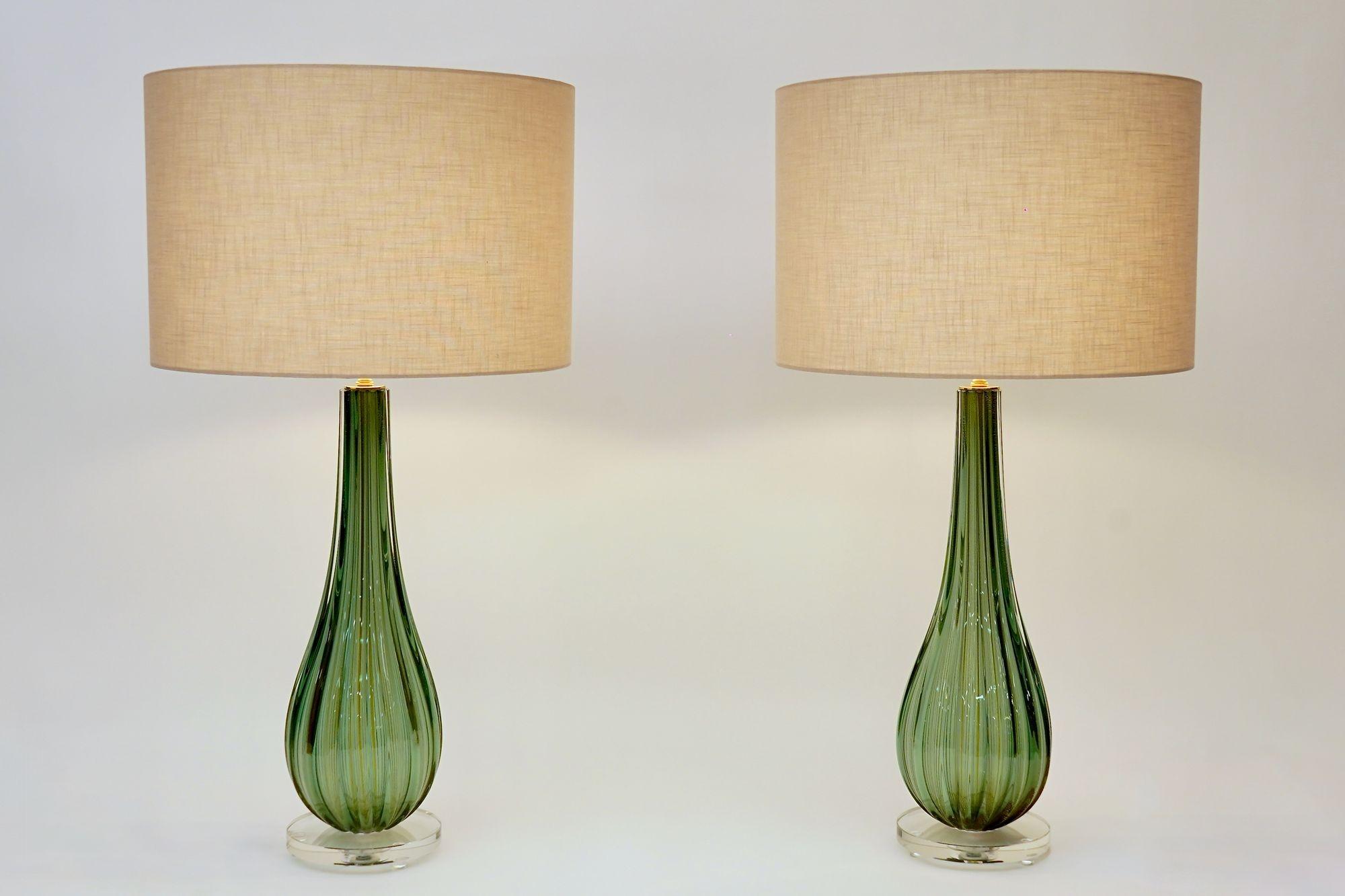 Pair of Murano Table Lamps. A. Dona signed. Piattelli curated Maestro collection Vidrio artístico en venta