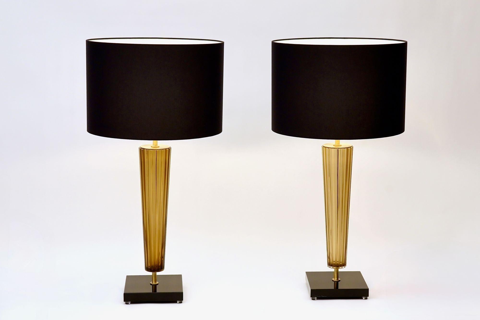 Pair of Murano Table Lamps. A. Dona signed. Piattelli curated Maestro collection For Sale 1