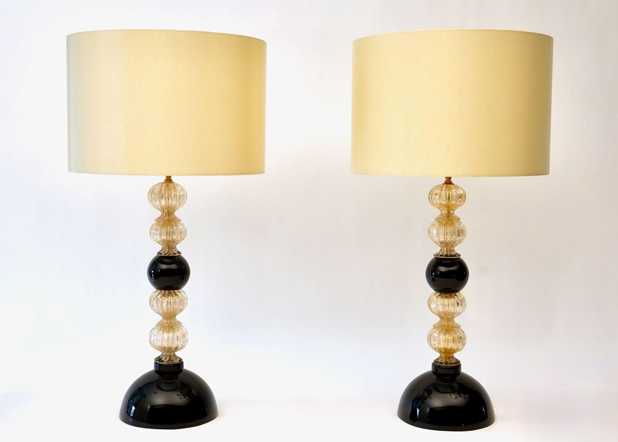 Pair of Murano Table Lamps. A. Dona signed. Piattelli curated Maestro collection For Sale 1